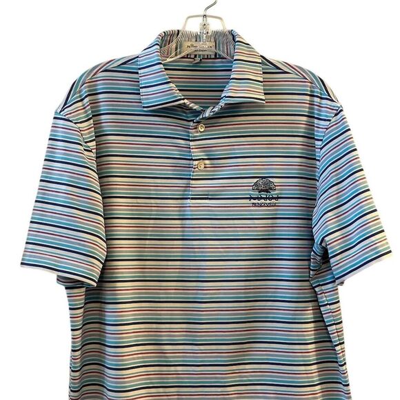 Peter Millar Men's Striped Golf Polo Shirt Multicolor Size S - Picture 13 of 14